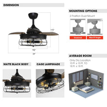 Load image into Gallery viewer, 36&quot; Benally Industrial Downrod Mount Ceiling Fan with Lighting and Remote Control
