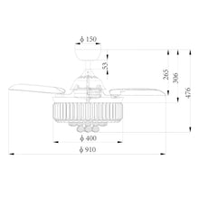 Load image into Gallery viewer, 36&quot; Broxburne Modern Chrome Downrod Mount Crystal Ceiling Fan with Lighting and Remote Control
