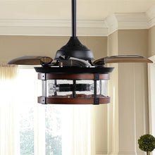 Load image into Gallery viewer, 36&quot; Caselli Industrial Downrod Mount Ceiling Fan with Lighting and Remote Control
