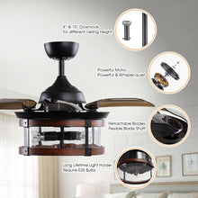 Load image into Gallery viewer, 36&quot; Caselli Industrial Downrod Mount Ceiling Fan with Lighting and Remote Control
