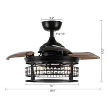 Load image into Gallery viewer, 36&quot; Farmhouse Downrod Mount Ceiling Fan with Lighting and Remote Control
