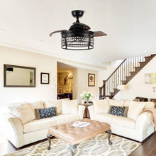 Carregar imagem no visualizador da galeria, 36&quot; Farmhouse Downrod Mount Ceiling Fan with Lighting and Remote Control
