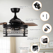 Carregar imagem no visualizador da galeria, 36&quot; Farmhouse Downrod Mount Ceiling Fan with Lighting and Remote Control
