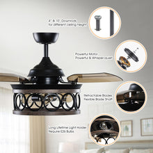 Carregar imagem no visualizador da galeria, 36&quot; Mirelle Farmhouse Downrod Mount Ceiling Fan with Lighting and Wall Control
