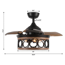 Load image into Gallery viewer, 36&quot; Mirelle Farmhouse Downrod Mount Ceiling Fan with Lighting and Wall Control
