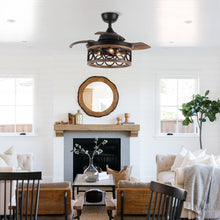 Load image into Gallery viewer, 36&quot; Mirelle Farmhouse Downrod Mount Ceiling Fan with Lighting and Wall Control
