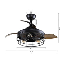 Load image into Gallery viewer, 36&quot; Pickett Industrial Downrod Mount Ceiling Fan with Lighting and Remote Control
