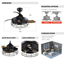 Carregar imagem no visualizador da galeria, 36&quot; Pickett Industrial Downrod Mount Ceiling Fan with Lighting and Remote Control
