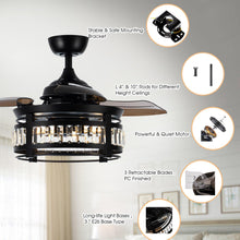 Cargar imagen en el visor de la galería, 36&quot; Punjab Modern Downrod Mount Ceiling Fan with Lighting and Remote Control
