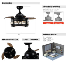 Cargar imagen en el visor de la galería, 36&quot; Punjab Modern Downrod Mount Ceiling Fan with Lighting and Remote Control
