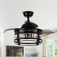 Cargar imagen en el visor de la galería, 36&quot; Punjab Modern Downrod Mount Ceiling Fan with Lighting and Remote Control
