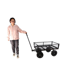 Load image into Gallery viewer, (Black solid wheels wagon cart) Solid wheels Tools cart Wagon Cart Garden cart trucks make it easier to transport firewood
