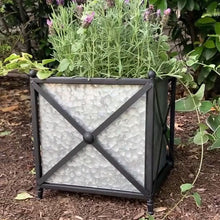 Cargar imagen en el visor de la galería, LARGE Galvanized Metal Cross Frame Planters, Set of 3
