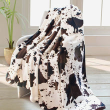 Load image into Gallery viewer, Cow Print Throw Blanket
