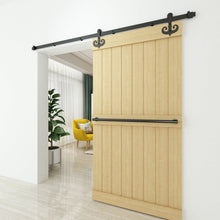 Cargar imagen en el visor de la galería, Non-Bypass Sliding Barn Door Hardware Kit - Mustache Design Roller
