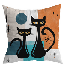 Load image into Gallery viewer, Atomic Retro Feline Cushion Cover
