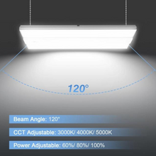 Cargar imagen en el visor de la galería, 1.2ft LED Linear High Bay Shop Light - (90W-120W-150W) Selectable Wattage and CCT (3000K/4000K/5000K) - 22,500 Lumens
