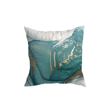 Cargar imagen en el visor de la galería, Turquoise Gold Marble Pattern Cushion Covers
