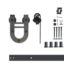 Carregar imagem no visualizador da galeria, Non-Bypass Sliding Barn Door Hardware Kit - Horseshoe Design Roller
