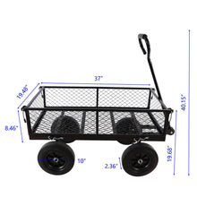 Load image into Gallery viewer, (Black solid wheels wagon cart) Solid wheels Tools cart Wagon Cart Garden cart trucks make it easier to transport firewood
