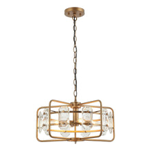 Load image into Gallery viewer, 4-Light Golden or Black Modern Crystal Pendant Light
