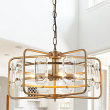 Load image into Gallery viewer, 4-Light Golden or Black Modern Crystal Pendant Light
