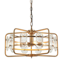 Cargar imagen en el visor de la galería, 4-Light Golden or Black Modern Crystal Pendant Light
