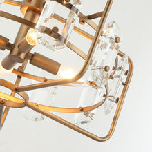 Load image into Gallery viewer, 4-Light Golden or Black Modern Crystal Pendant Light
