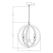 Load image into Gallery viewer, 4-Light Satin Nickel Modern Iron Chandelier Industrial Classic Ceiling Pendant Lights
