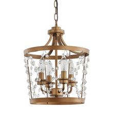 Cargar imagen en el visor de la galería, 4-Light Rustic Saddlebrown Pendant Lighting
