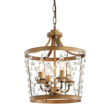 Cargar imagen en el visor de la galería, 4-Light Rustic Saddlebrown Pendant Lighting
