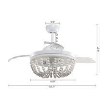 Carregar imagem no visualizador da galeria, 42&quot; Huang Farmhouse Downrod Mount Chandelier Ceiling Fan with Lighting and Remote Control
