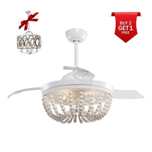 Cargar imagen en el visor de la galería, 42&quot; Huang Farmhouse Downrod Mount Chandelier Ceiling Fan with Lighting and Remote Control
