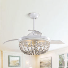 Cargar imagen en el visor de la galería, 42&quot; Huang Farmhouse Downrod Mount Chandelier Ceiling Fan with Lighting and Remote Control
