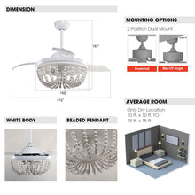 Load image into Gallery viewer, 42&quot; Huang Farmhouse Downrod Mount Chandelier Ceiling Fan with Lighting and Remote Control
