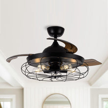 Cargar imagen en el visor de la galería, 42&quot; Industrial Downrod Mount Ceiling Fan with Lighting and Remote Control
