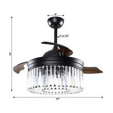 Cargar imagen en el visor de la galería, 42&quot; Modern Downrod Mount Crystal Ceiling Fan with Lighting and Remote Control
