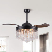 Load image into Gallery viewer, 42&quot; Mateo Modern Downrod Mount Crystal Ceiling Fan with Lighting and Remote Control
