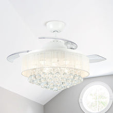 Cargar imagen en el visor de la galería, 42&quot; Modern Downrod Mount Crystal Ceiling Fan with Lighting and Remote Control
