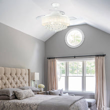 Load image into Gallery viewer, 42&quot; Modern Downrod Mount Crystal Ceiling Fan with Lighting and Remote Control
