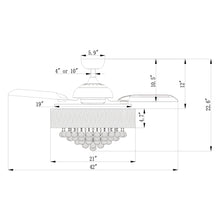 Carregar imagem no visualizador da galeria, 42&quot; Modern Downrod Mount Crystal Ceiling Fan with Lighting and Remote Control
