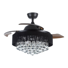 Cargar imagen en el visor de la galería, 42&quot; Modern Downrod Mount Crystal Ceiling Fan with Lighting and Remote Control
