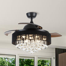 Load image into Gallery viewer, 42&quot; Modern Downrod Mount Crystal Ceiling Fan with Lighting and Remote Control
