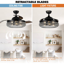 Cargar imagen en el visor de la galería, 42&quot; Modern Downrod Mount Crystal Ceiling Fan with Lighting and Remote Control
