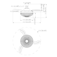 Load image into Gallery viewer, 42&quot; Servantes Modern Downrod Mount Crystal Ceiling Fan with Lighting and Remote Control
