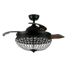 Load image into Gallery viewer, 42&quot; Servantes Modern Downrod Mount Crystal Ceiling Fan with Lighting and Remote Control
