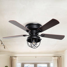 Load image into Gallery viewer, 42&quot; Traditional Flush Mount Reversible Ceiling Fan with Lighting and Remote Control
