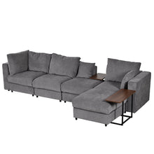 Carregar imagem no visualizador da galeria, Modern Large L-Shape Sectional Sofa for Living Room, 2 Pillows and 2 End Tables
