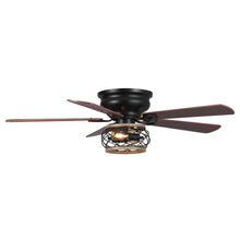 Cargar imagen en el visor de la galería, 48&quot;Antwerp Farmhouse Flush Mount Reversible Ceiling Fan with Lighting and Remote Control
