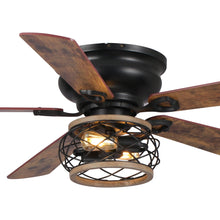 Load image into Gallery viewer, 48&quot;Antwerp Farmhouse Flush Mount Reversible Ceiling Fan with Lighting and Remote Control
